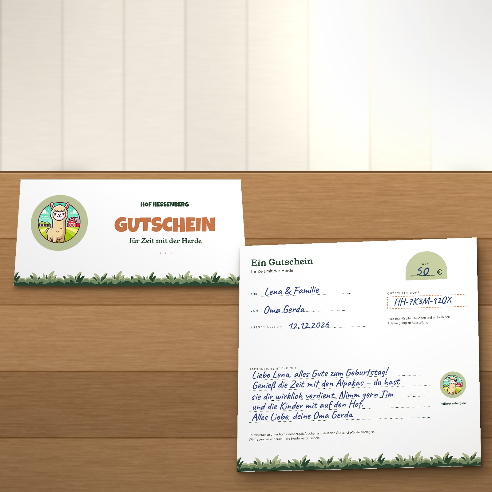 Gutschein als Geschenkkarte (physisch)
